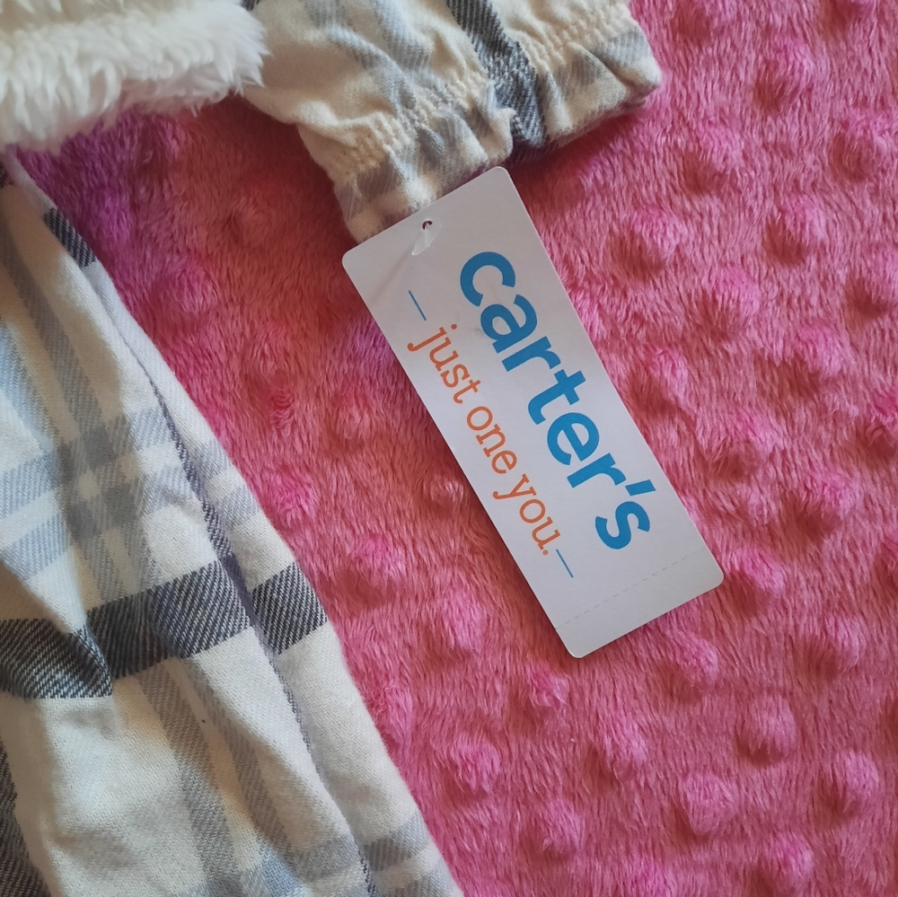(SOLD)šCarters Plaid Dress with Faux Fur Vestš¤nwt - Picture 5 of 7